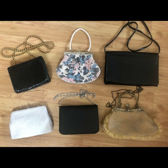 Bundle of 6 vintage evening bags clutch purse unused beaded embellished small - Picture 2 of 10